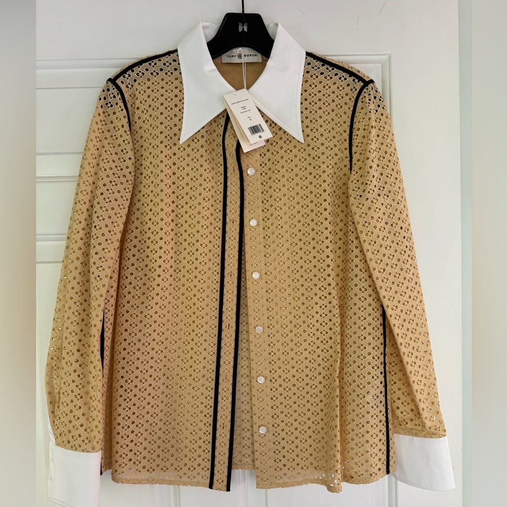 Tory Burch Honeycomb Eyelet Shirt
